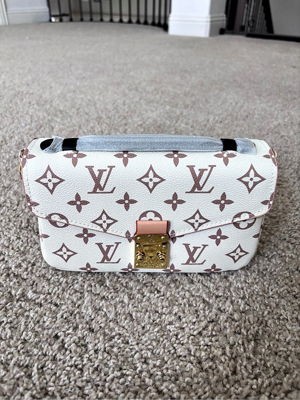 NEW White & Tan Small Leather Purse